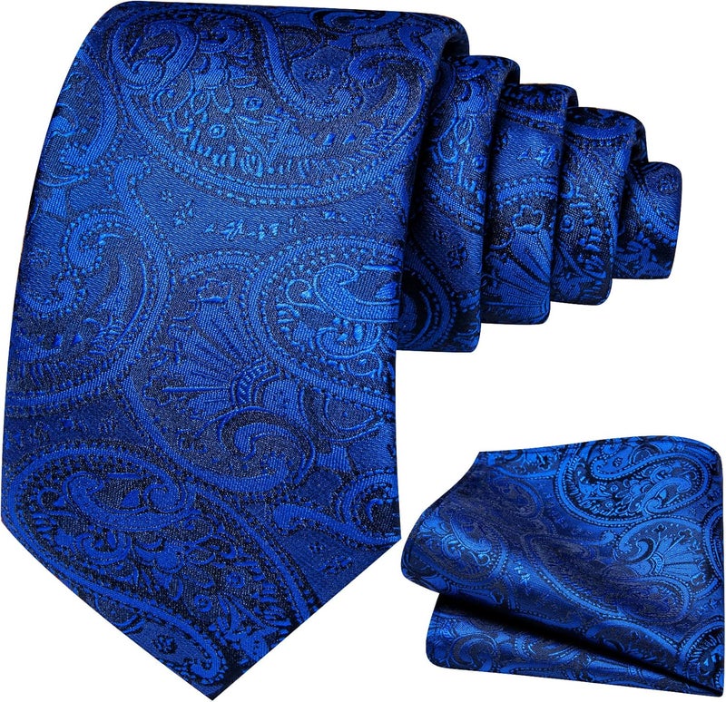 Barry.Wang Store Ties for Boys 47.2" Self-Necktie Kids and Pocket Square Set Teenager Uniform Graduation Performance Age 6-15 - Image 1